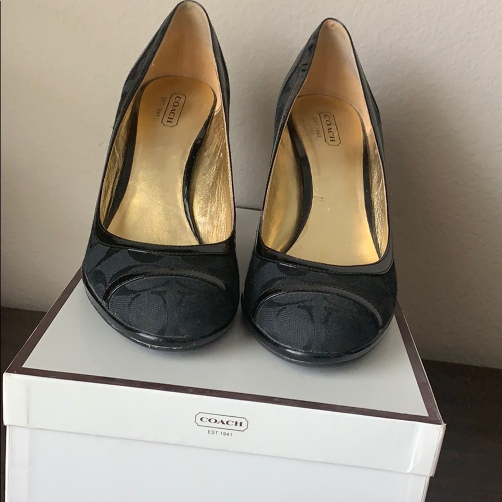 Coach monogram wedges size 9b